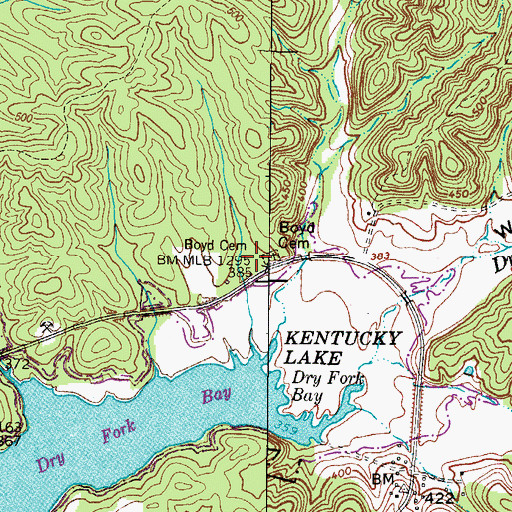 Topographic Map of Blue Spring Church, TN
