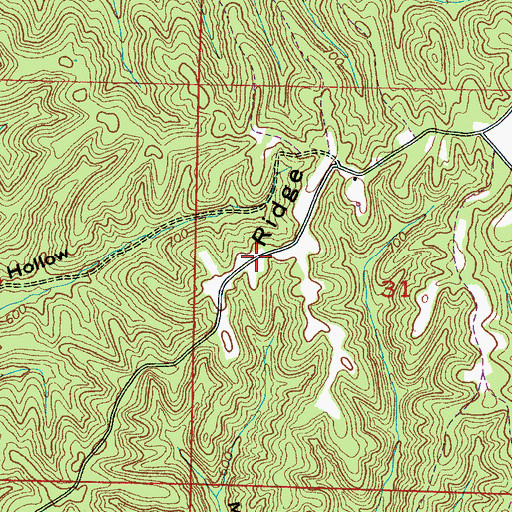 Topographic Map of Texas Ridge, AL