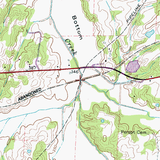 Topographic Map of Bluff Creek, TN