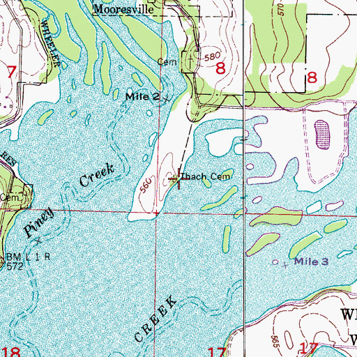 Topographic Map of Thach Cemetery, AL