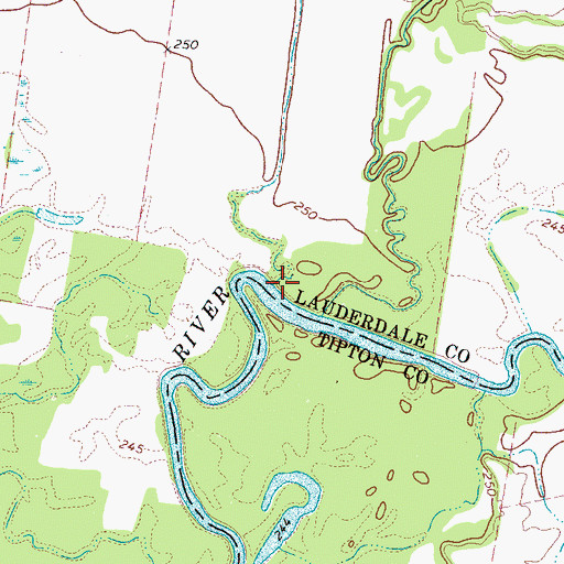 Topographic Map of Boar Creek, TN