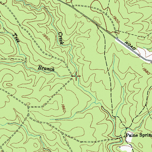 Topographic Map of Board Tree Branch, TN