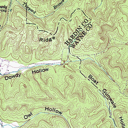 Topographic Map of Boat Gunwale Hollow, TN