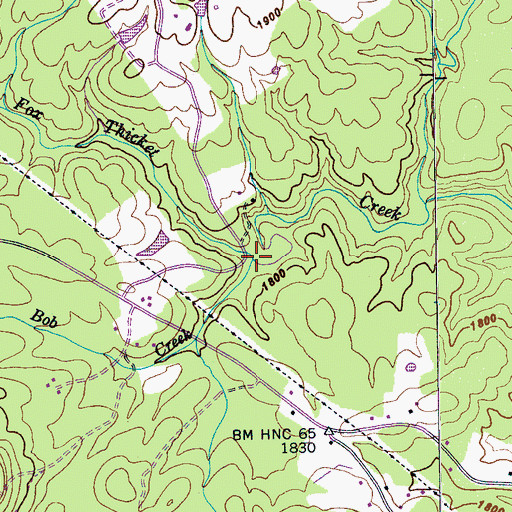 Topographic Map of Bob Creek, TN