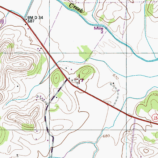 Topographic Map of Bodenham School, TN