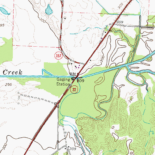Topographic Map of Bogus Creek, TN