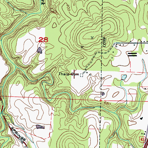 Topographic Map of Tharp Cemetery, AL