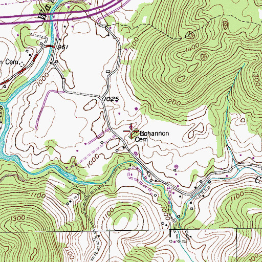 Topographic Map of Bohannon Cemetery, TN