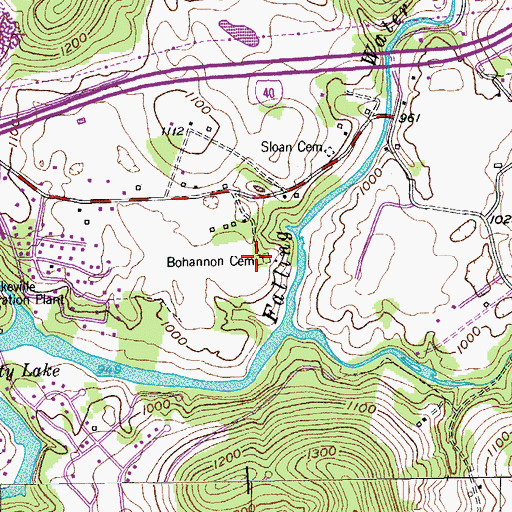 Topographic Map of Bohannon Cemetery, TN