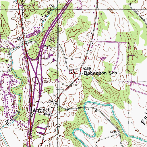 Topographic Map of Bohannon School, TN