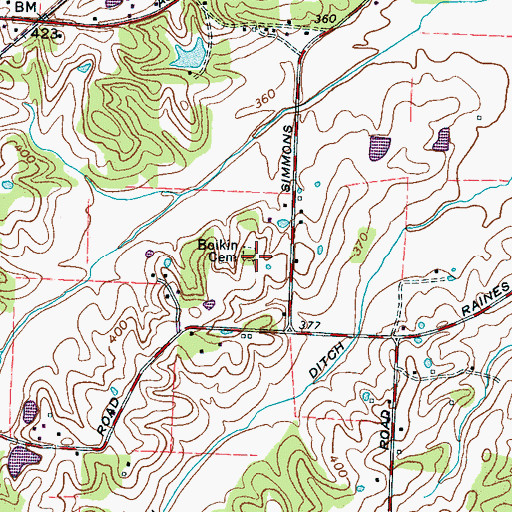 Topographic Map of Boikin Cemetery, TN