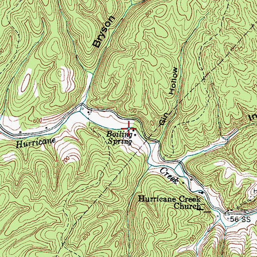 Topographic Map of Boiling Spring, TN