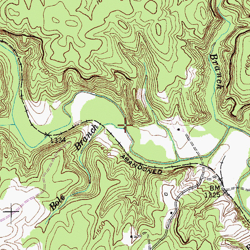 Topographic Map of Bole Branch, TN