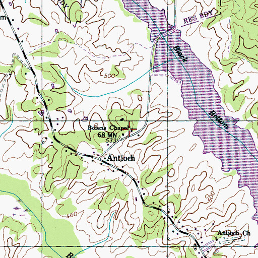 Topographic Map of Bolens Chapel, TN