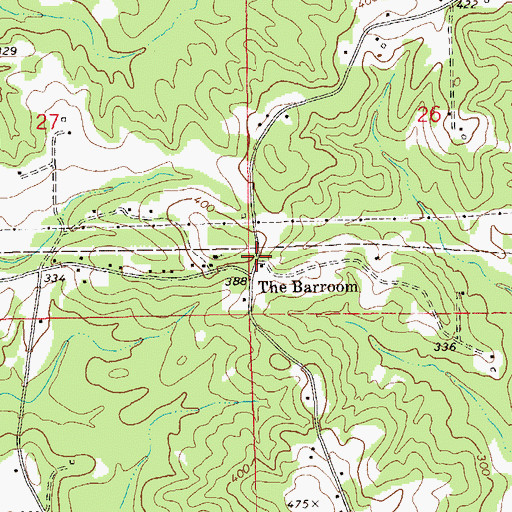 Topographic Map of The Barroom, AL