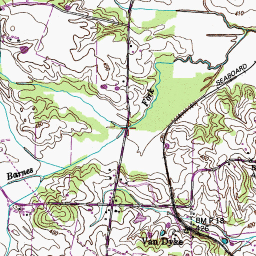 Topographic Map of Bomar Creek, TN