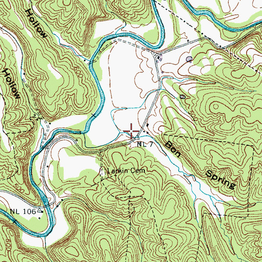 Topographic Map of Bon Spring Hollow, TN