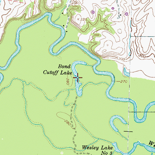 Topographic Map of Bond Cutoff Lake, TN