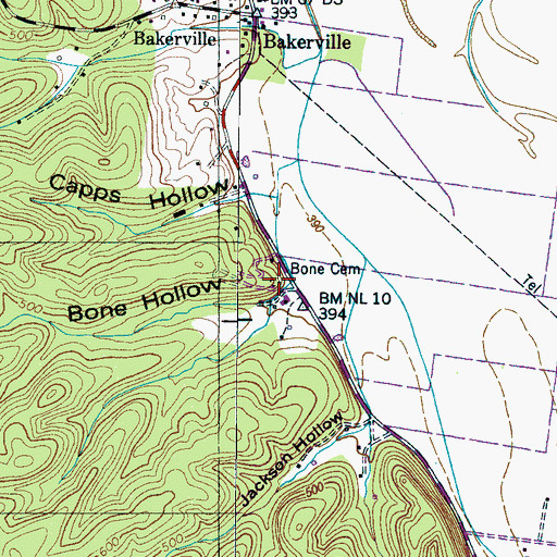 Topographic Map of Bone Cemetery, TN