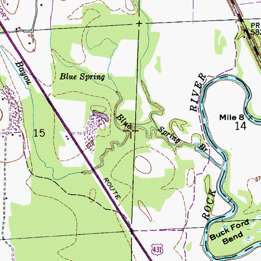 Topographic Map of The Bayou, AL