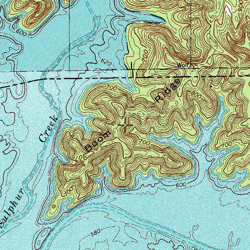 Topographic Map of Boom Ridge, TN