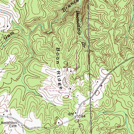 Topographic Map of Boon Ridge, TN