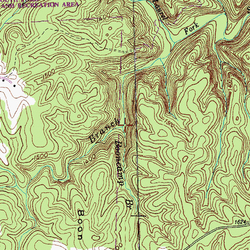 Topographic Map of Booncamp Branch, TN