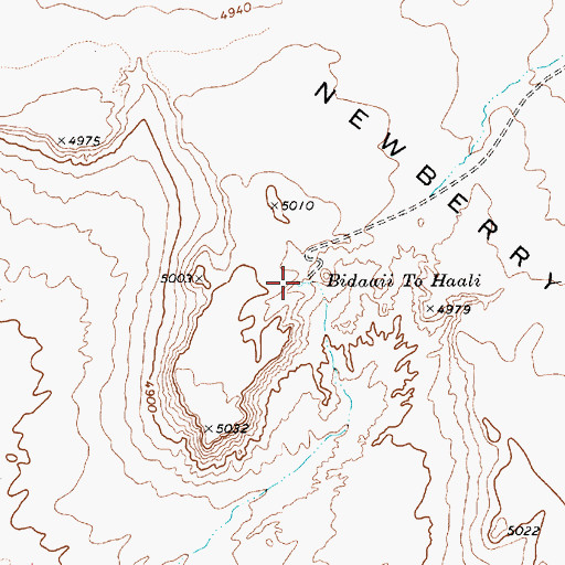 Topographic Map of Bidaaii To Haali, AZ