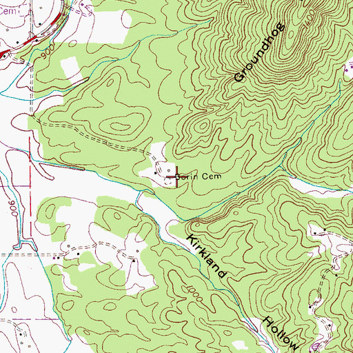 Topographic Map of Borin Cemetery, TN