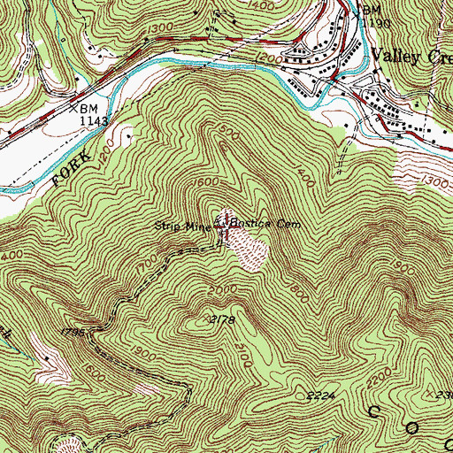 Topographic Map of Bostica Cemetery, TN