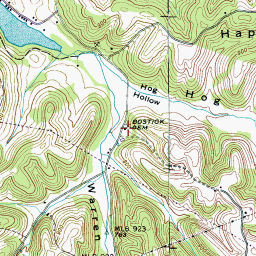 Topographic Map of Bostick Cemetery, TN