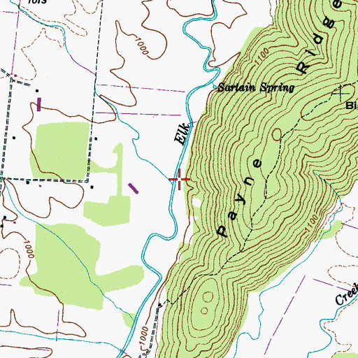 Topographic Map of Bostick Creek, TN
