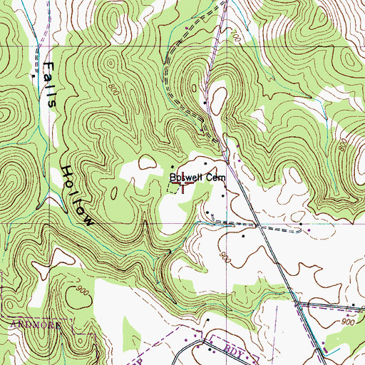 Topographic Map of Boswell Cemetery, TN