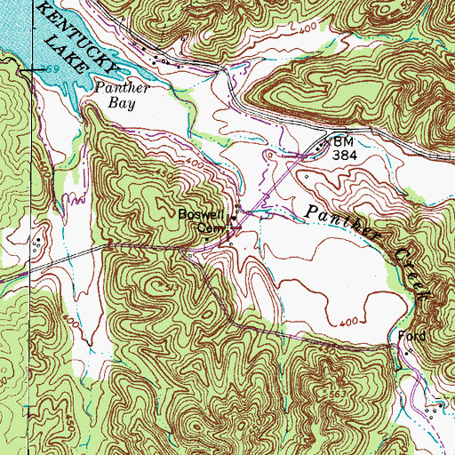 Topographic Map of Boswell Cemetery, TN