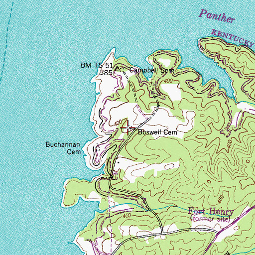 Topographic Map of Boswell Cemetery, TN