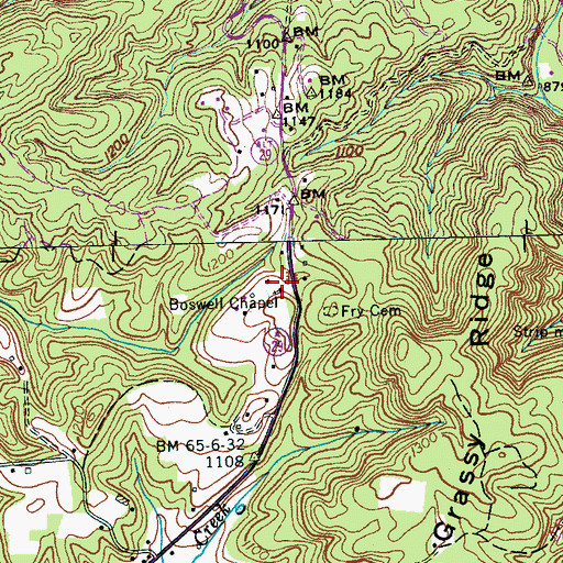Topographic Map of Boswell Chapel, TN
