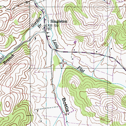 Topographic Map of Bottle Hollow, TN