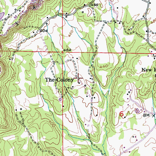 Topographic Map of The Colony, AL
