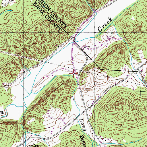 Topographic Map of Bounds Hollow, TN