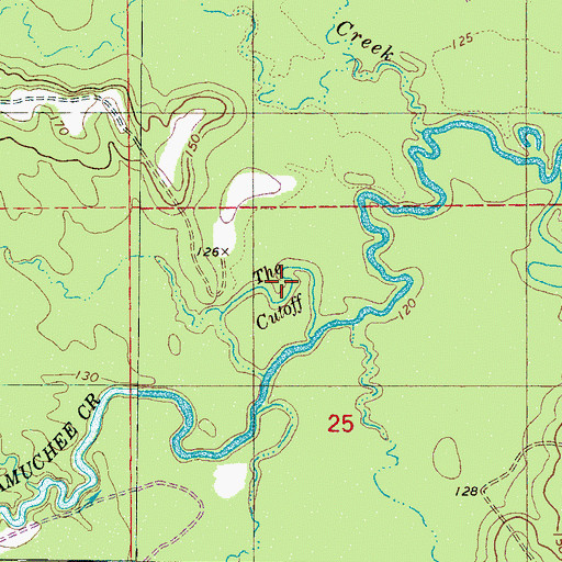 Topographic Map of The Cutoff, AL