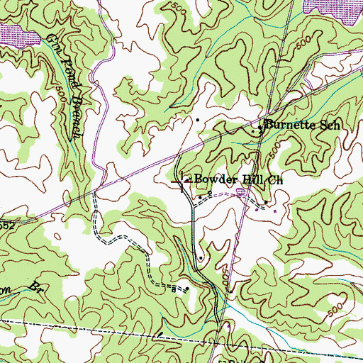 Topographic Map of Bowder Hill Church, TN