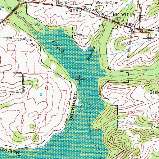 Topographic Map of Bowles Branch, TN
