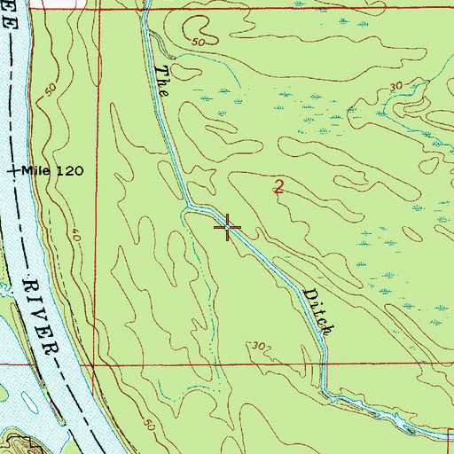 Topographic Map of The Ditch, AL