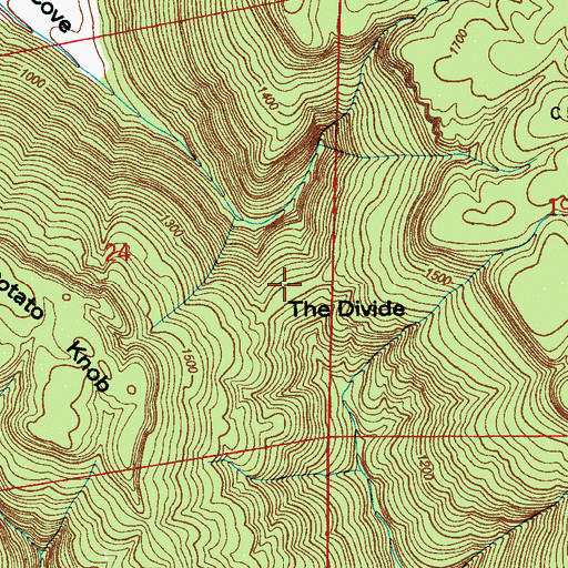 Topographic Map of The Divide, AL