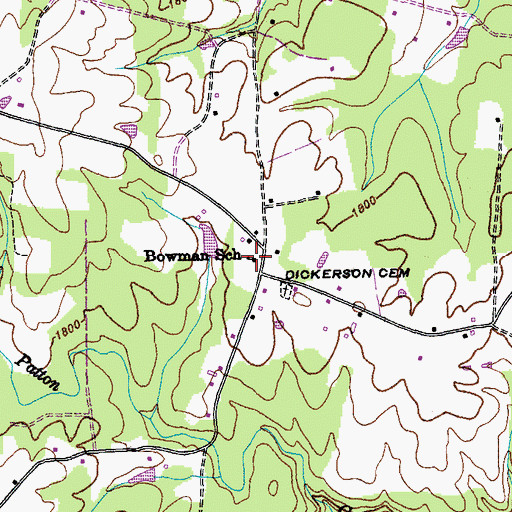 Topographic Map of Bowman School, TN