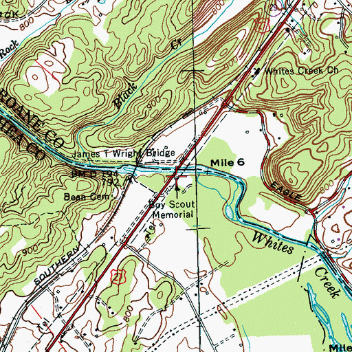 Topographic Map of Boy Scout Memorial, TN