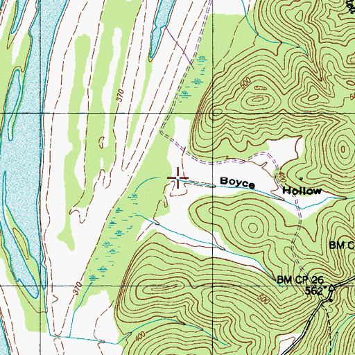 Topographic Map of Boyce Hollow, TN