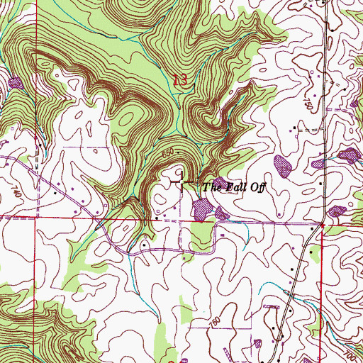 Topographic Map of The Fall Off, AL