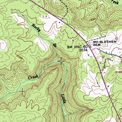 Topographic Map of Boyd Creek, TN