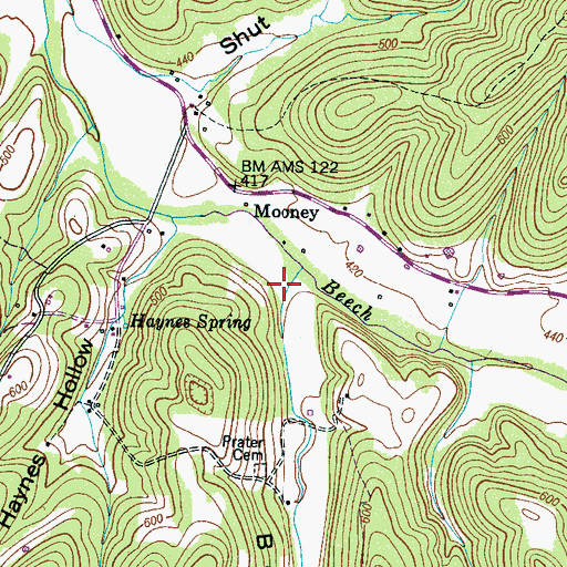 Topographic Map of Boyd Hollow, TN